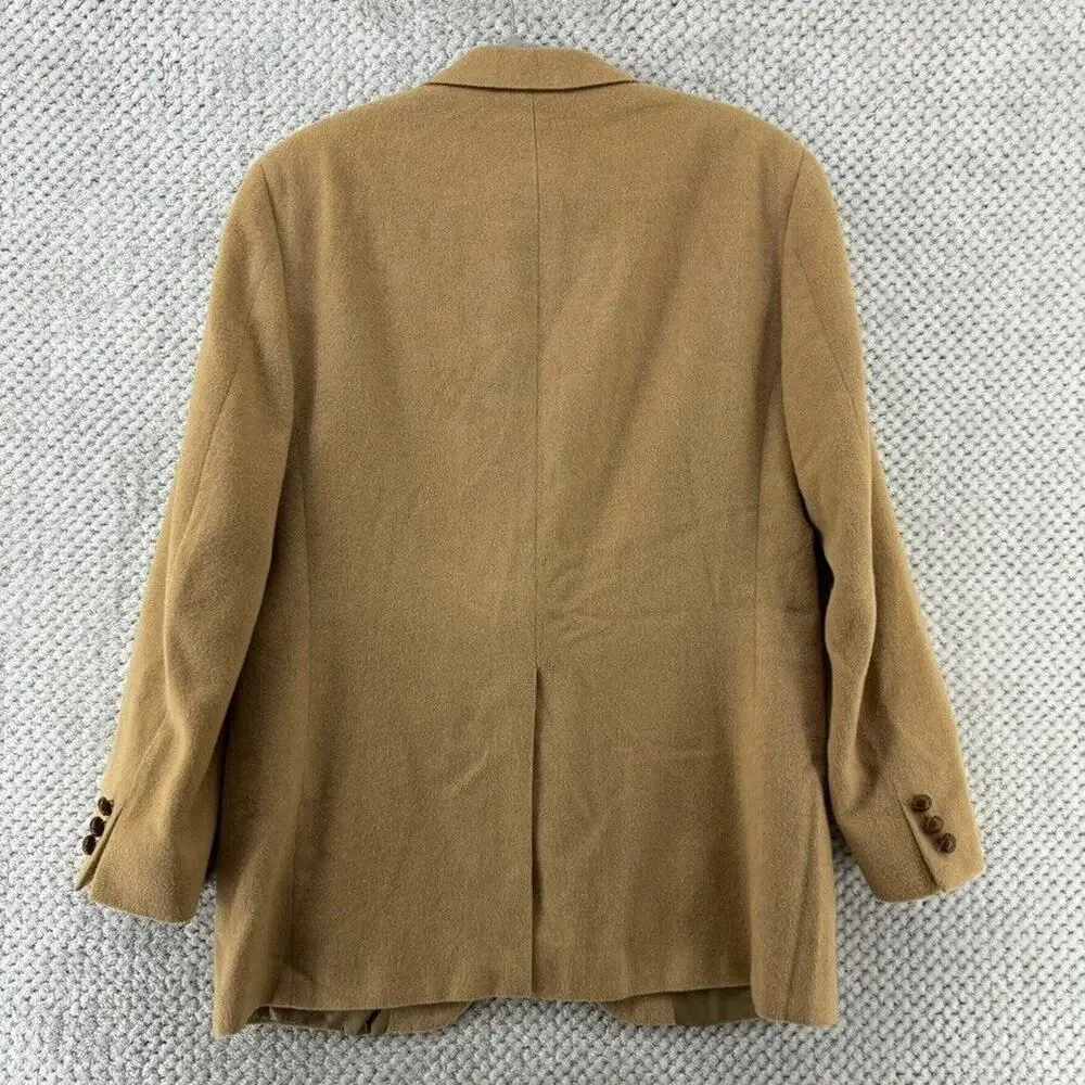VTG Bill Blass Blazer Men 42 100% Camel Hair Khaki Coat Jackets Lined 2 Button